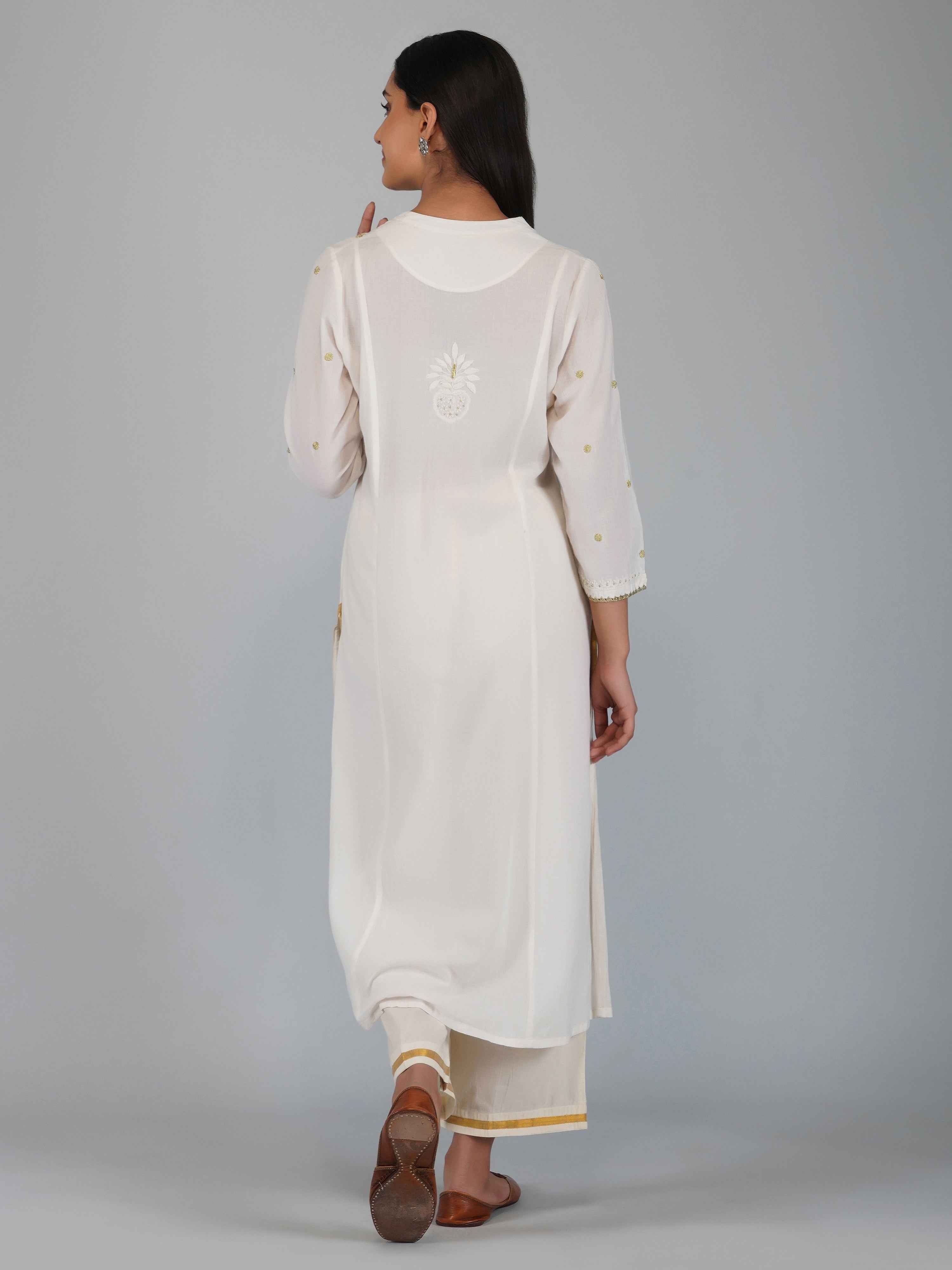 Saral Handloom Cotton Kurta Cream