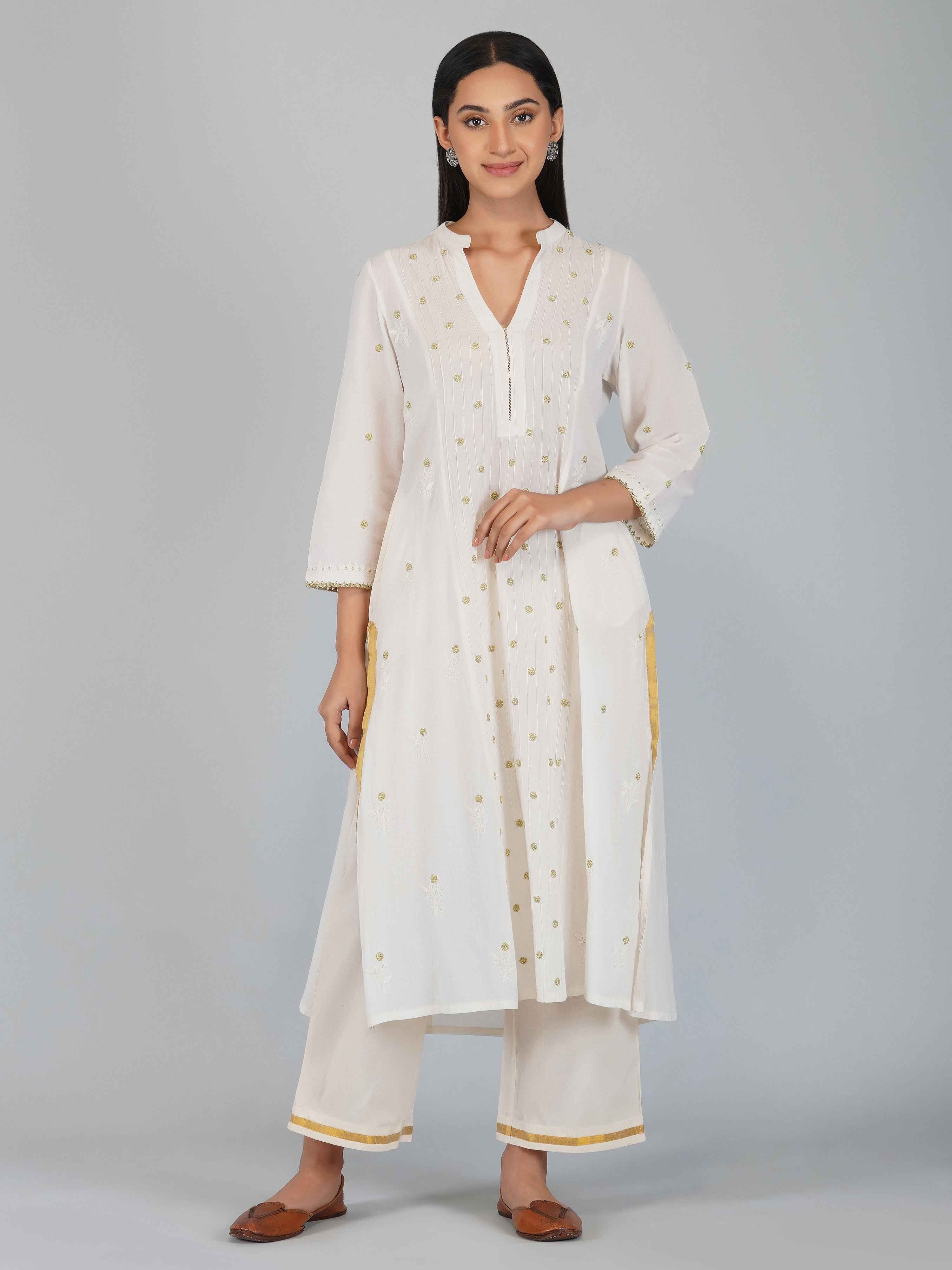 Saral Handloom Cotton Kurta Cream
