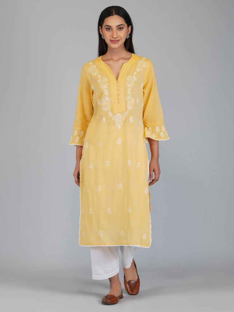 Naina Kurta in Double Tone Cotton