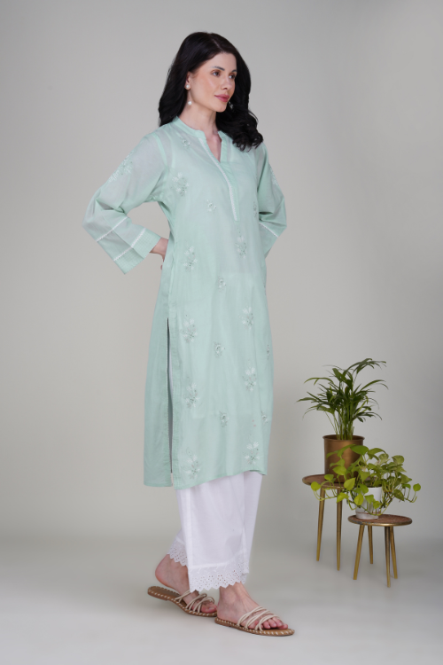 P.H.A.E. - Phae Hazel Cotton Kurta | Indian Chikankari