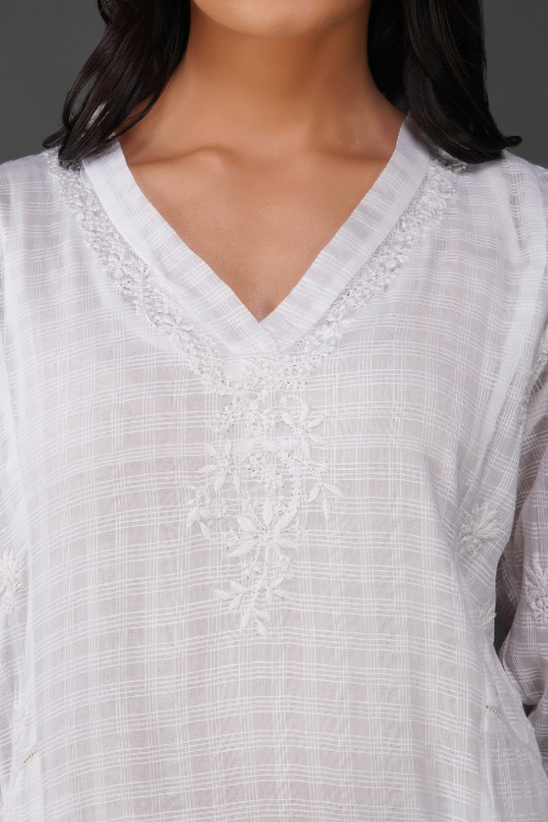 Phae Aarini Cotton Self Check Kurta