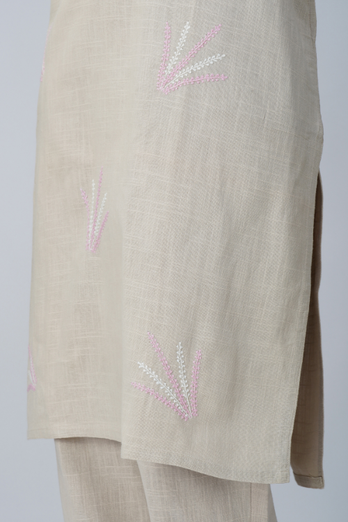 P.H.A.E. - Phae Saachi Slub Cotton Kurta set | Indian Chikankari