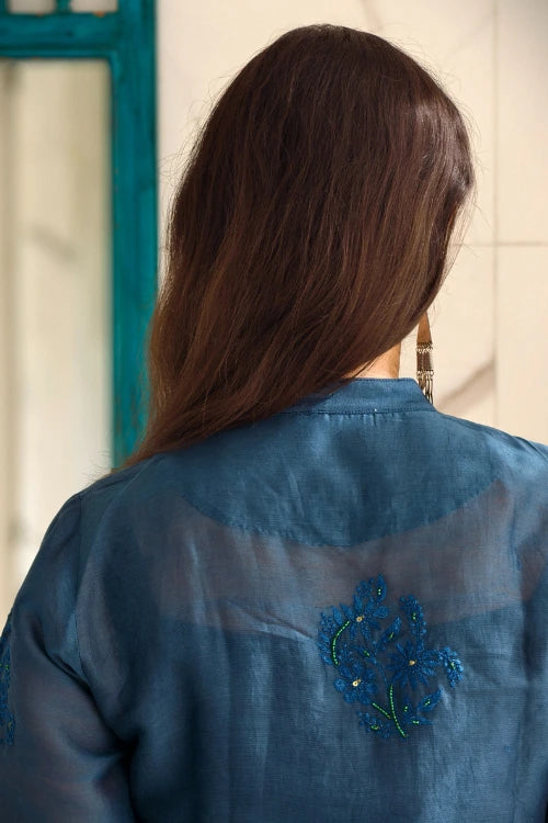 Teal Green chanderi Cord Set