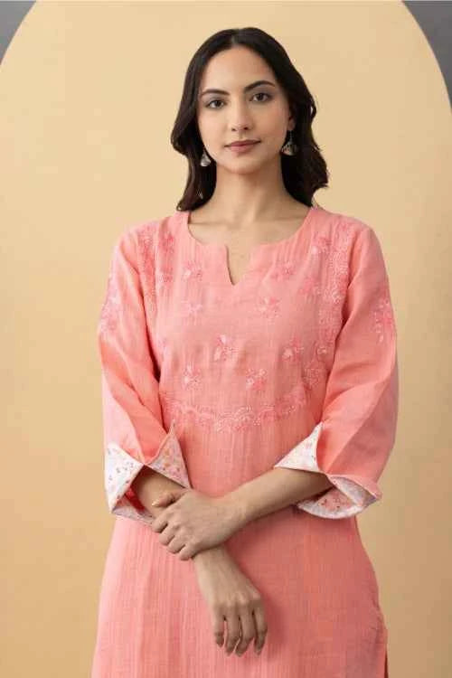 Phae Ziinia Kurta in Crinkle Cotton