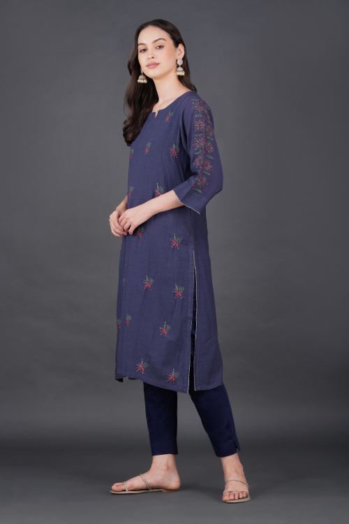 P.H.A.E. - Phae Eliya Cotton Crinkle Kurta | Indian Chikankari