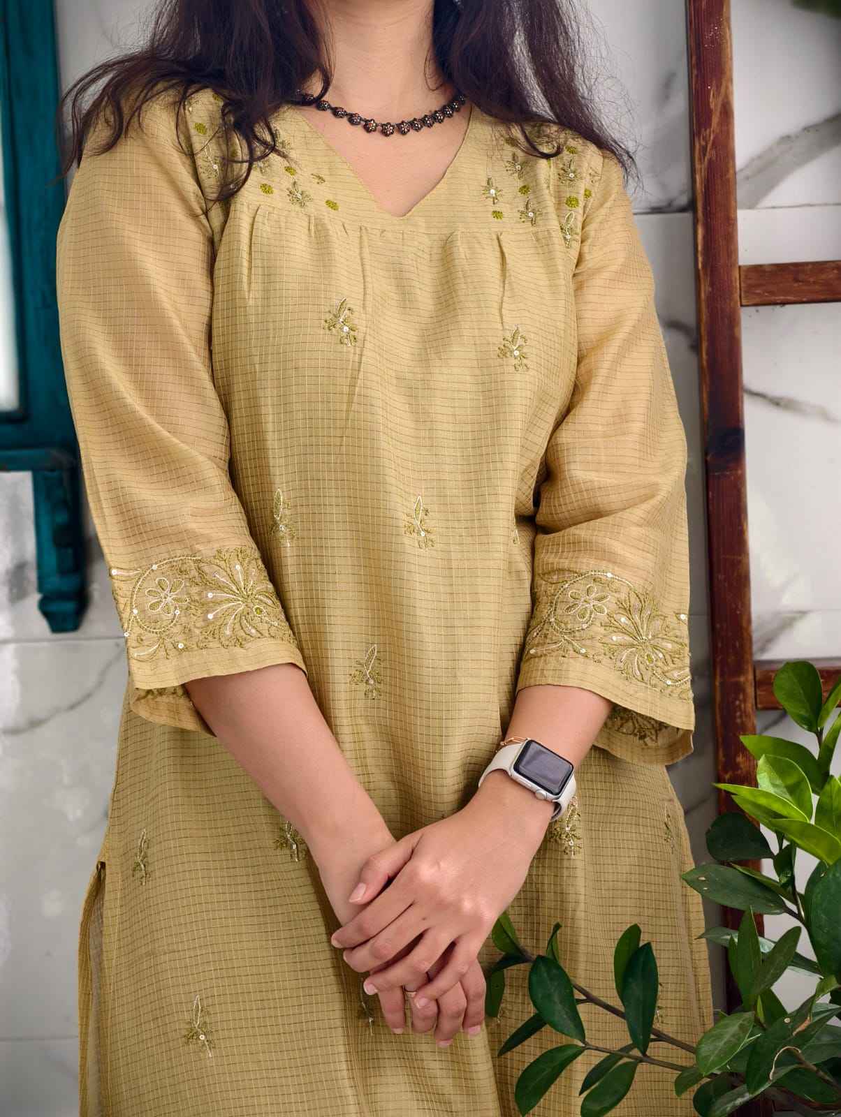 Gold Green Chanderi Co-Ord Set