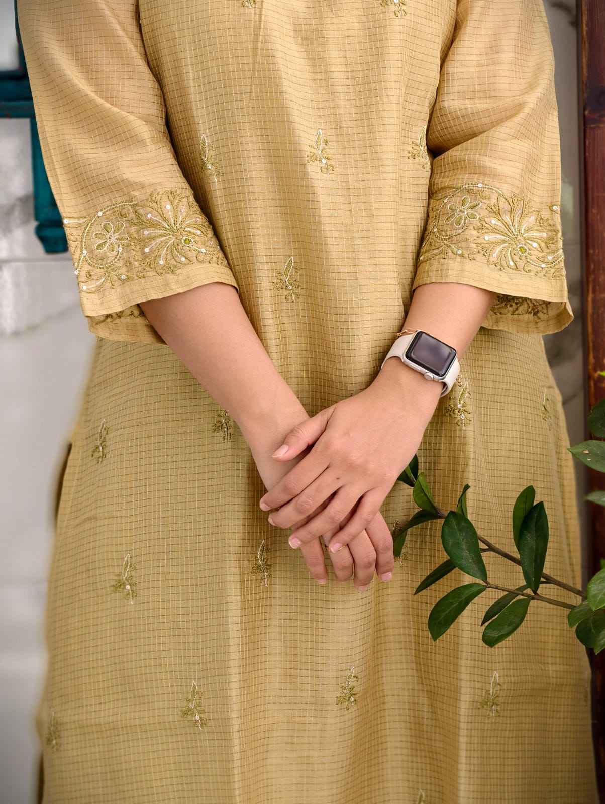 Gold Green Chanderi Co-Ord Set