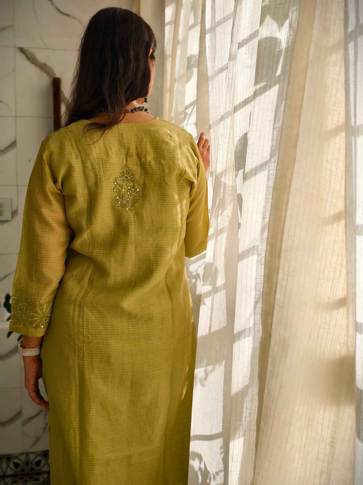 Gold Green Chanderi Co-Ord Set