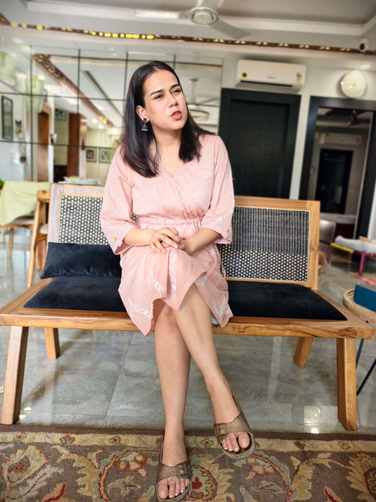 Chikankari Wrap dress