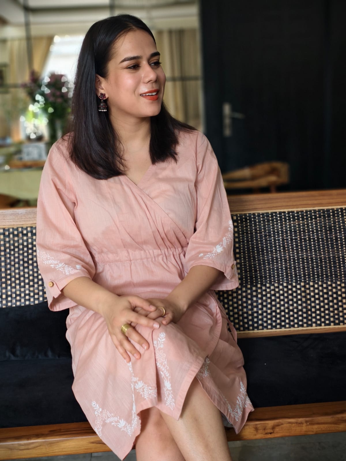 Chikankari Wrap dress