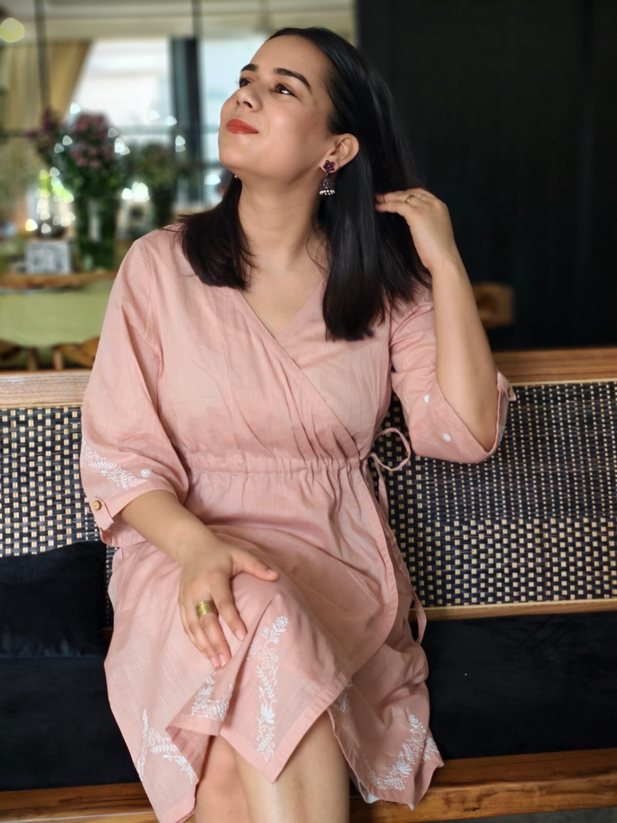 Chikankari Wrap dress