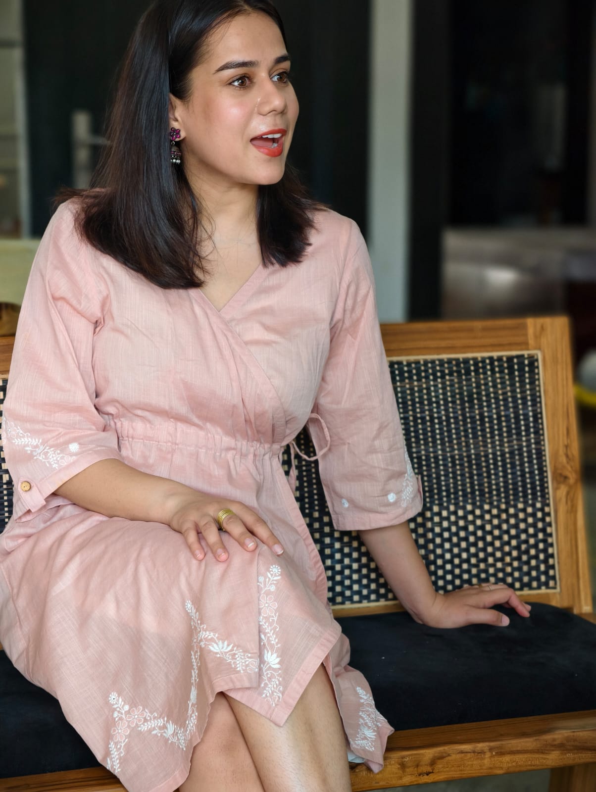 Chikankari Wrap dress