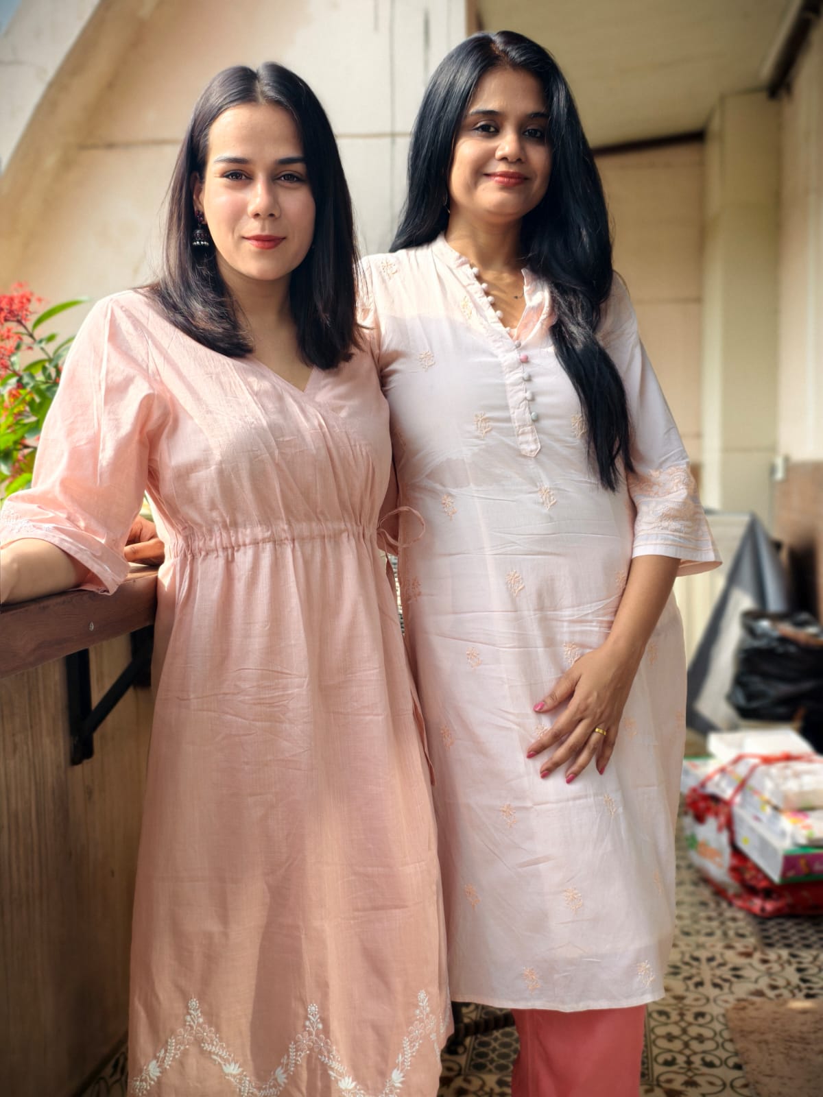 Chikankari Wrap dress