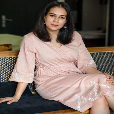 Chikankari Wrap dress