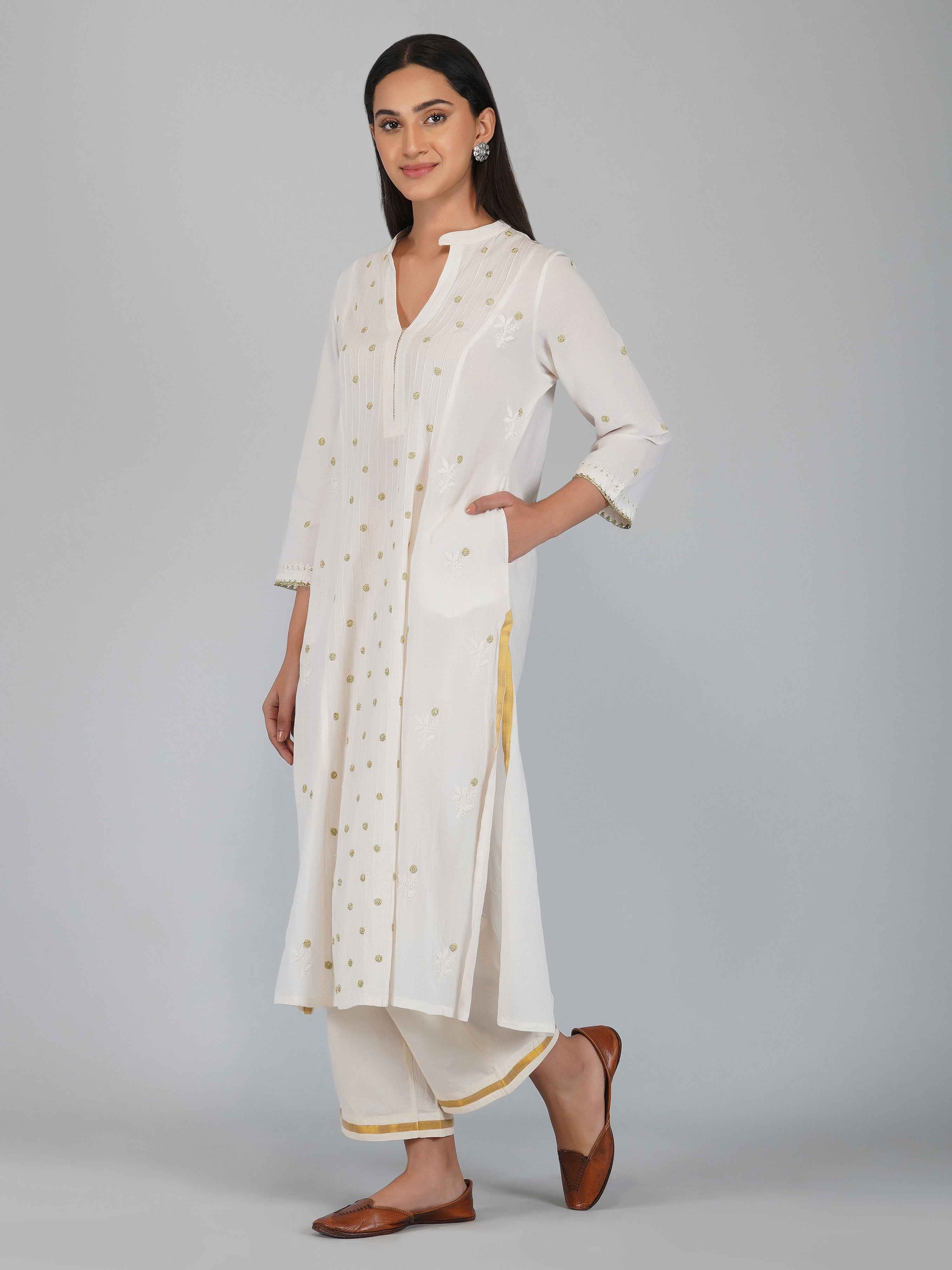 Saral Handloom Cotton Kurta Cream