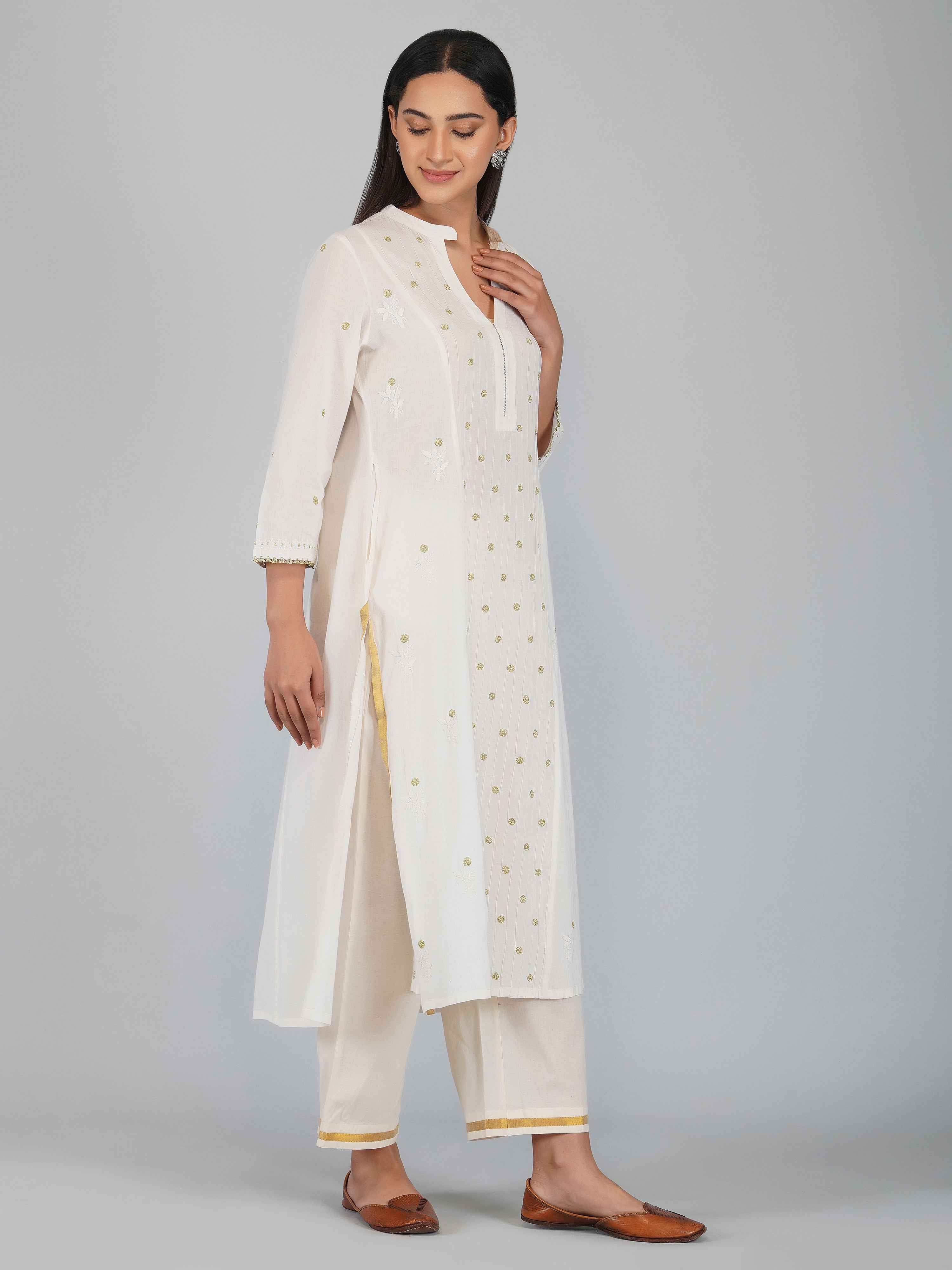 Saral Handloom Cotton Kurta Cream