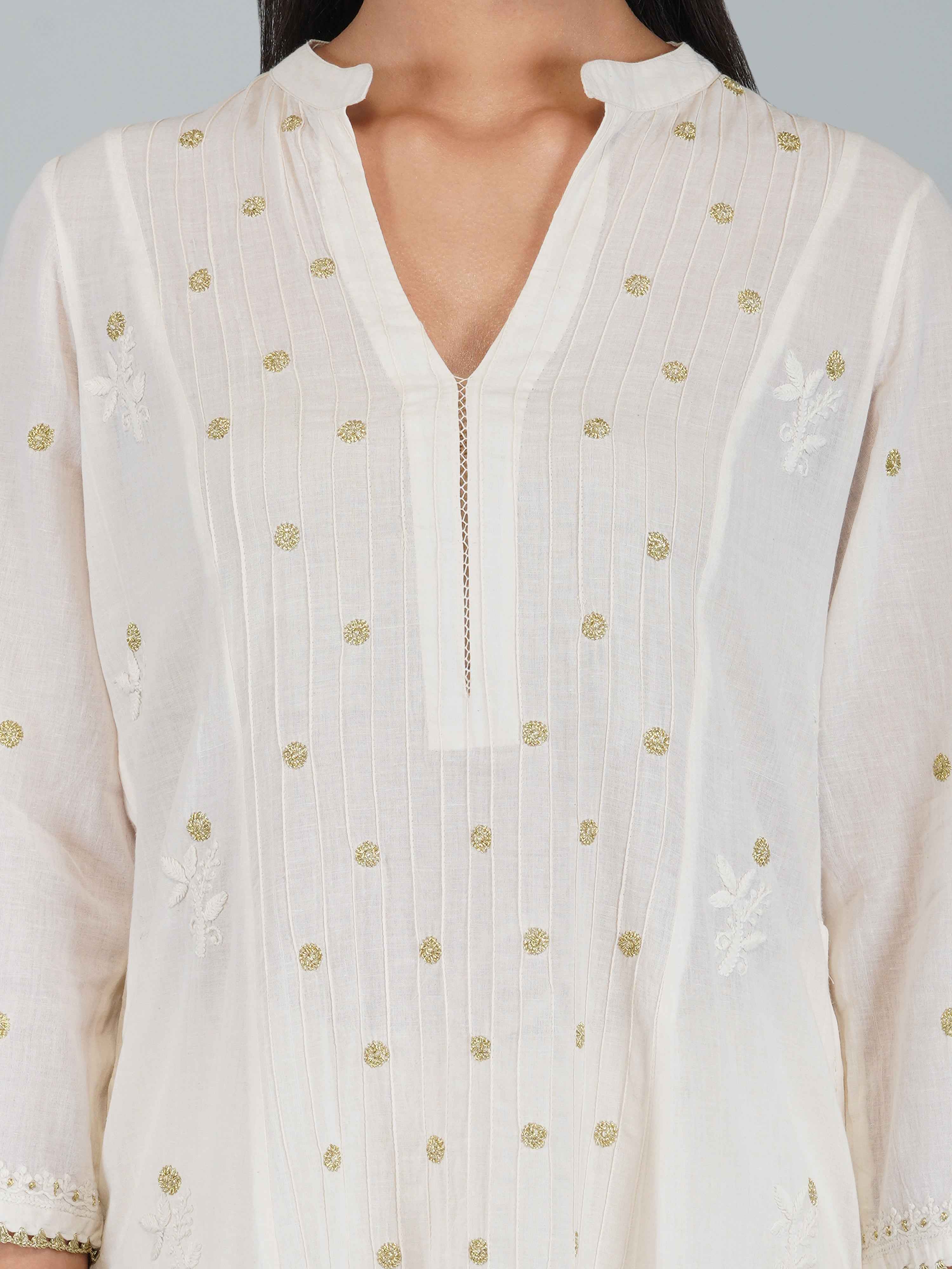 Saral Handloom Cotton Kurta Cream