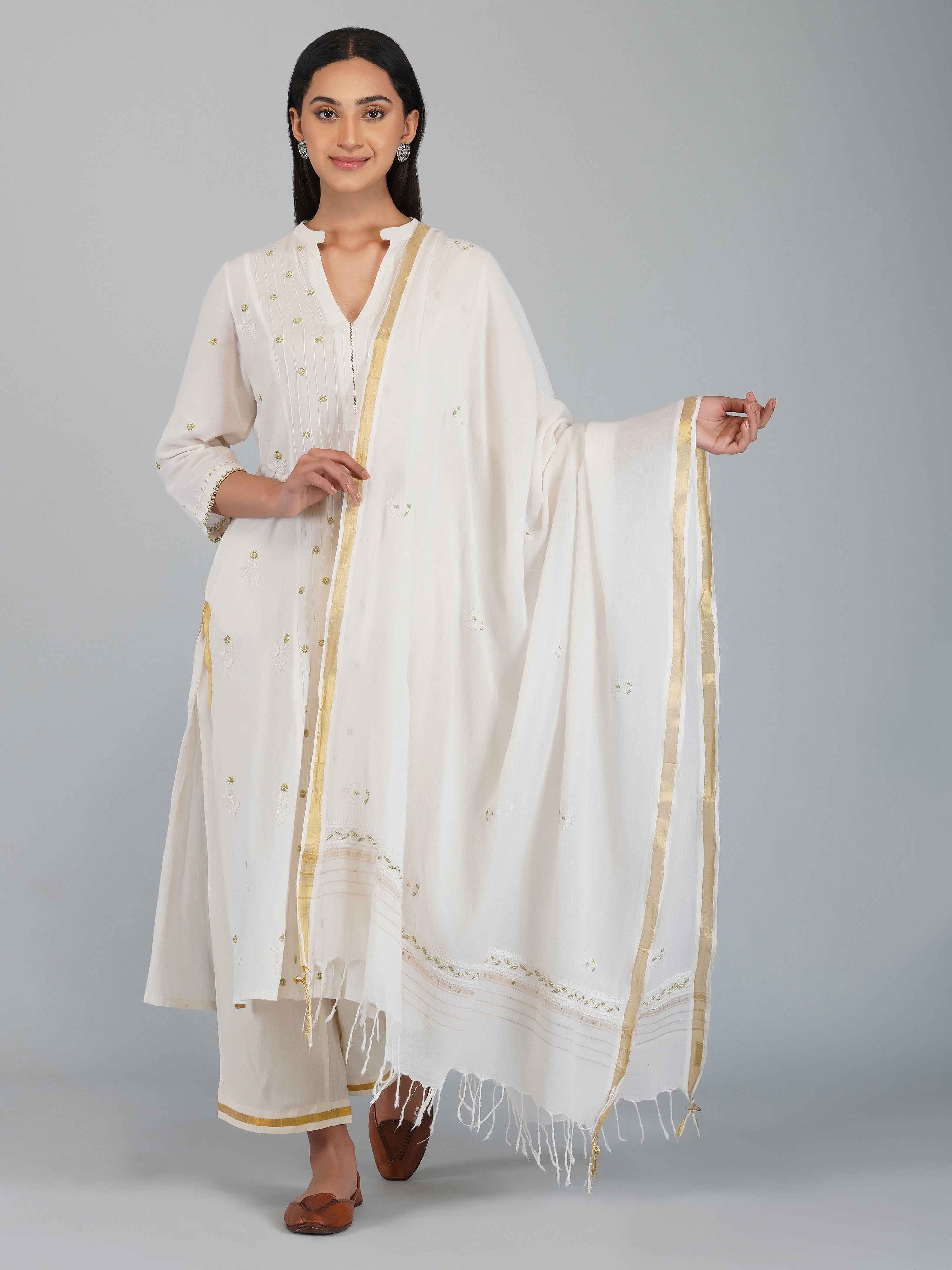 Saral Handloom Cotton Kurta Cream