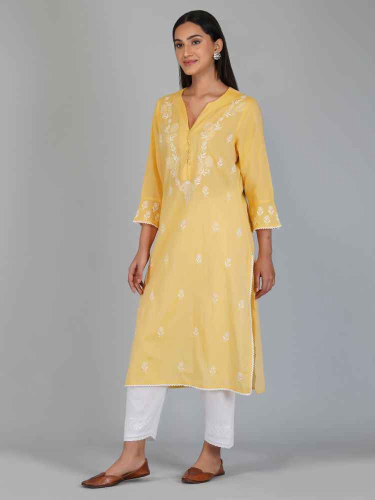 Naina Kurta in Double Tone Cotton