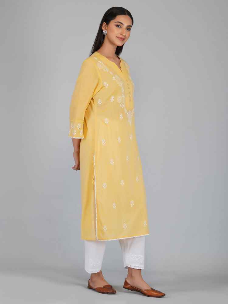 Naina Kurta in Double Tone Cotton