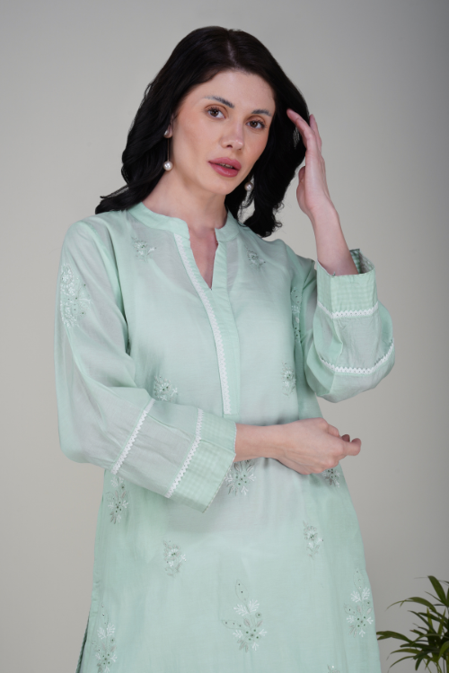 P.H.A.E. - Phae Hazel Cotton Kurta | Indian Chikankari