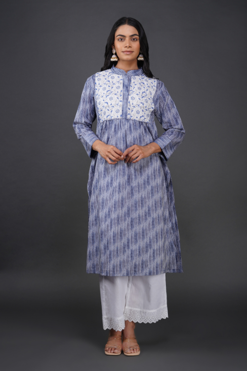 P.H.A.E. - Phae Aaliya Kurta in Shaded Cotton fabric | Indian Chikankari