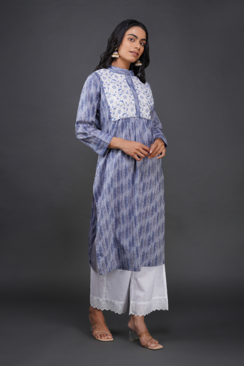 P.H.A.E. - Phae Aaliya Kurta in Shaded Cotton fabric | Indian Chikankari