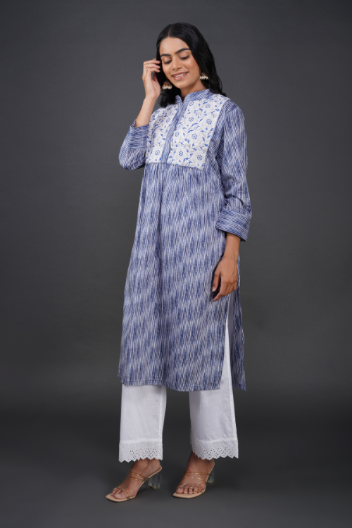 P.H.A.E. - Phae Aaliya Kurta in Shaded Cotton fabric | Indian Chikankari