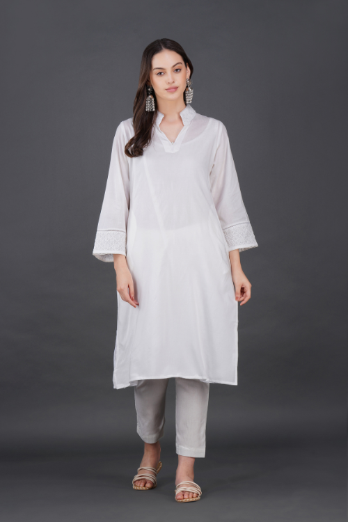 P.H.A.E. - Phae Aida Cotton Kurta | Indian Chikankari