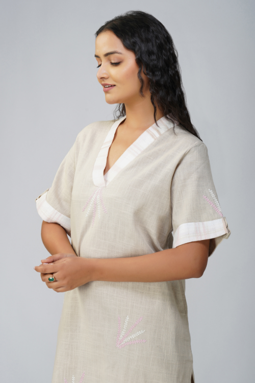 P.H.A.E. - Phae Saachi Slub Cotton Kurta set | Indian Chikankari