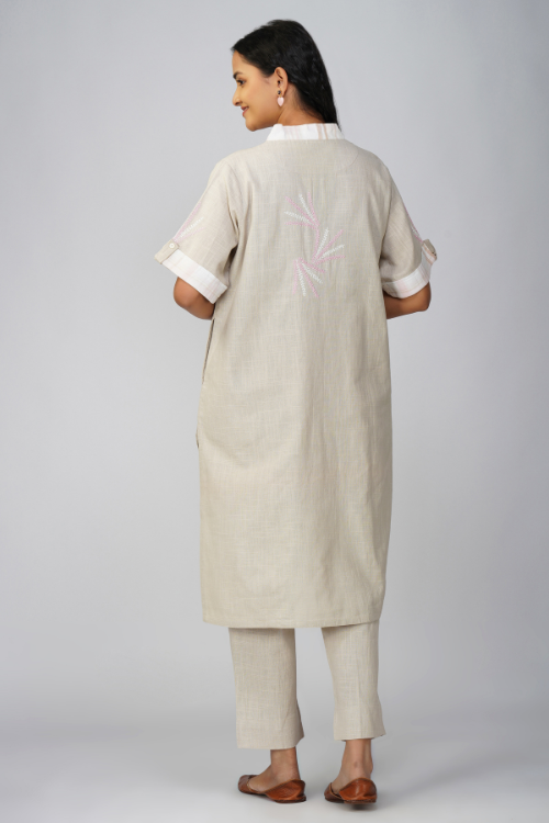 P.H.A.E. - Phae Saachi Slub Cotton Kurta set | Indian Chikankari