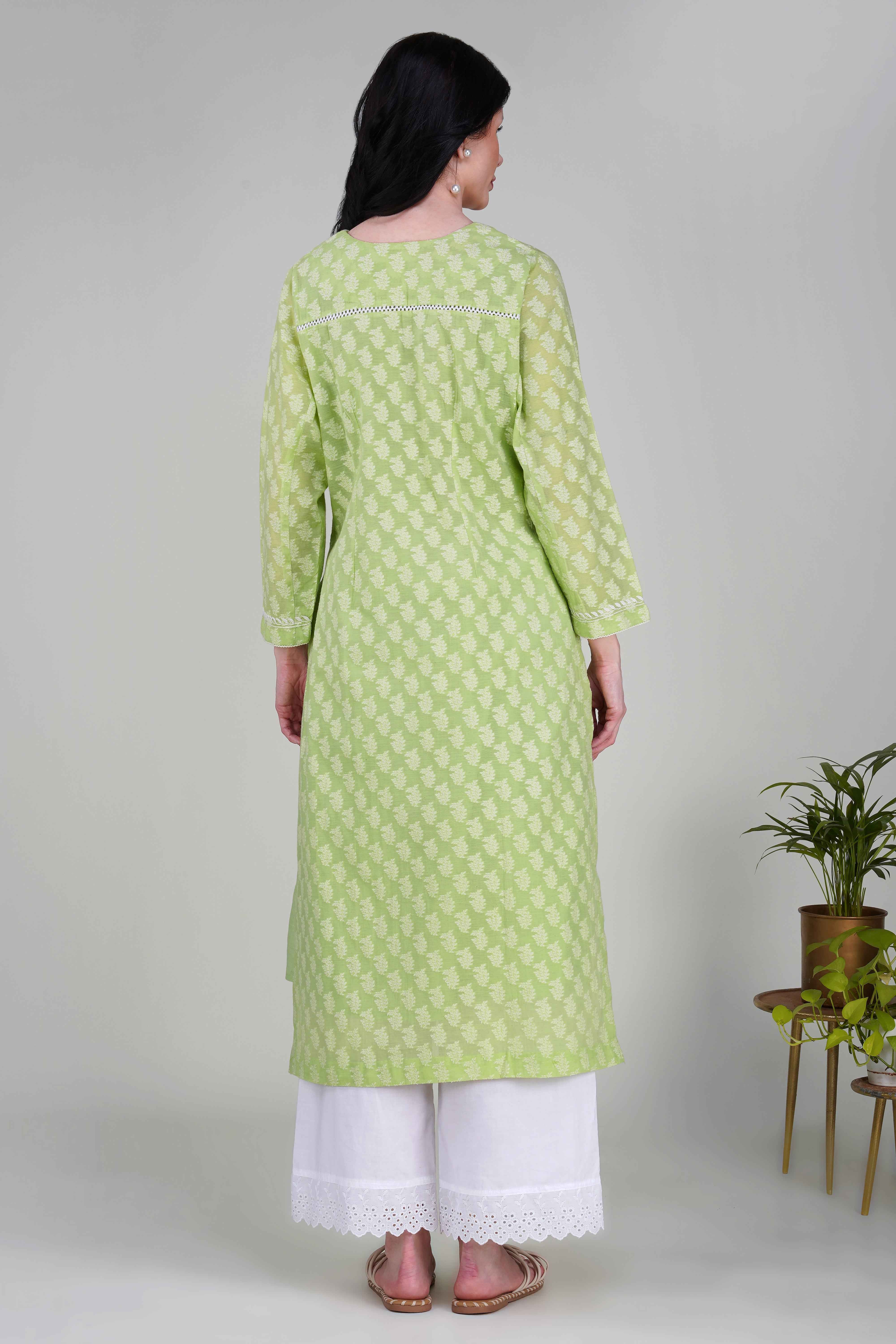 Phae Aahana Kurta in Lime Green