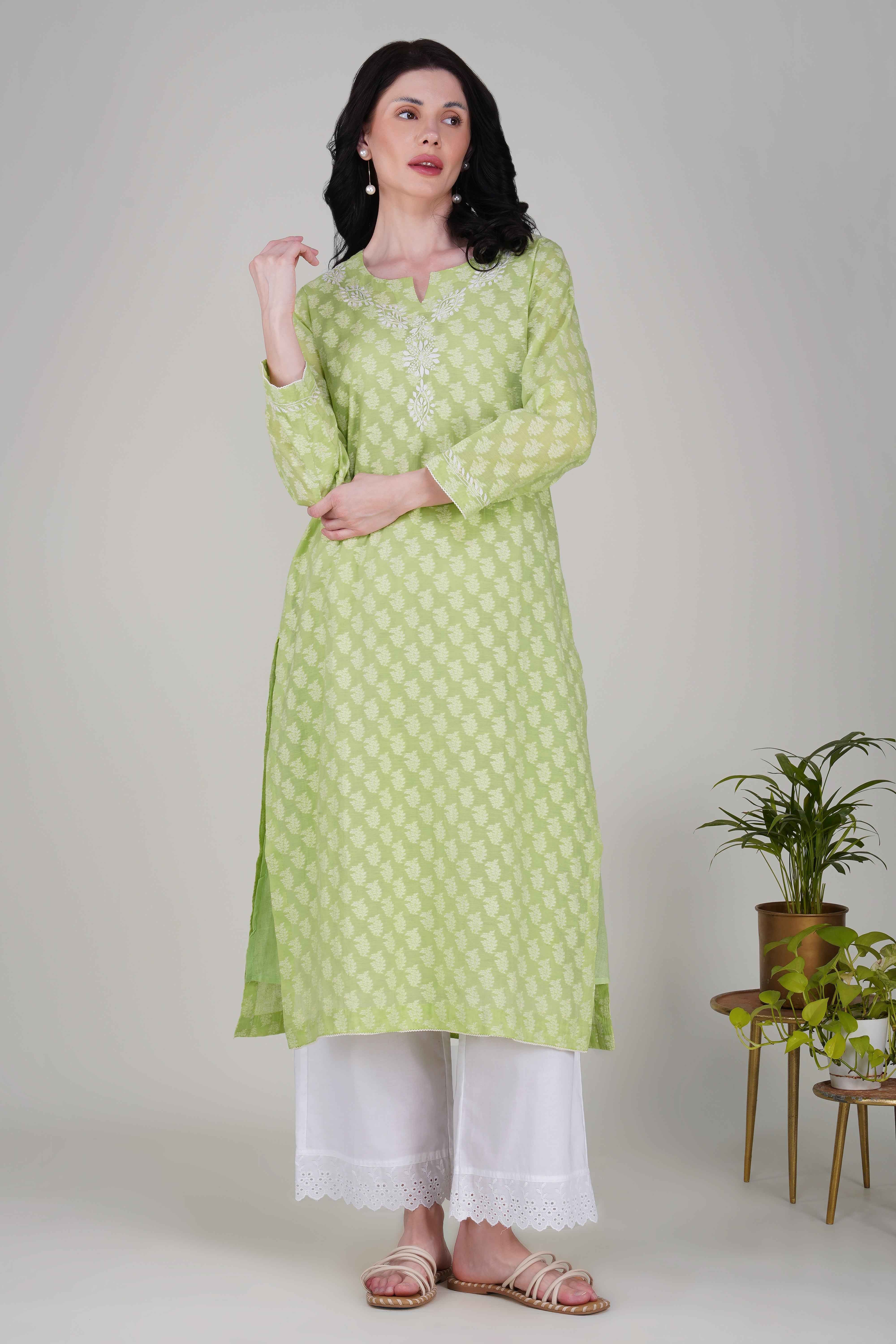 Phae Aahana Kurta in Lime Green