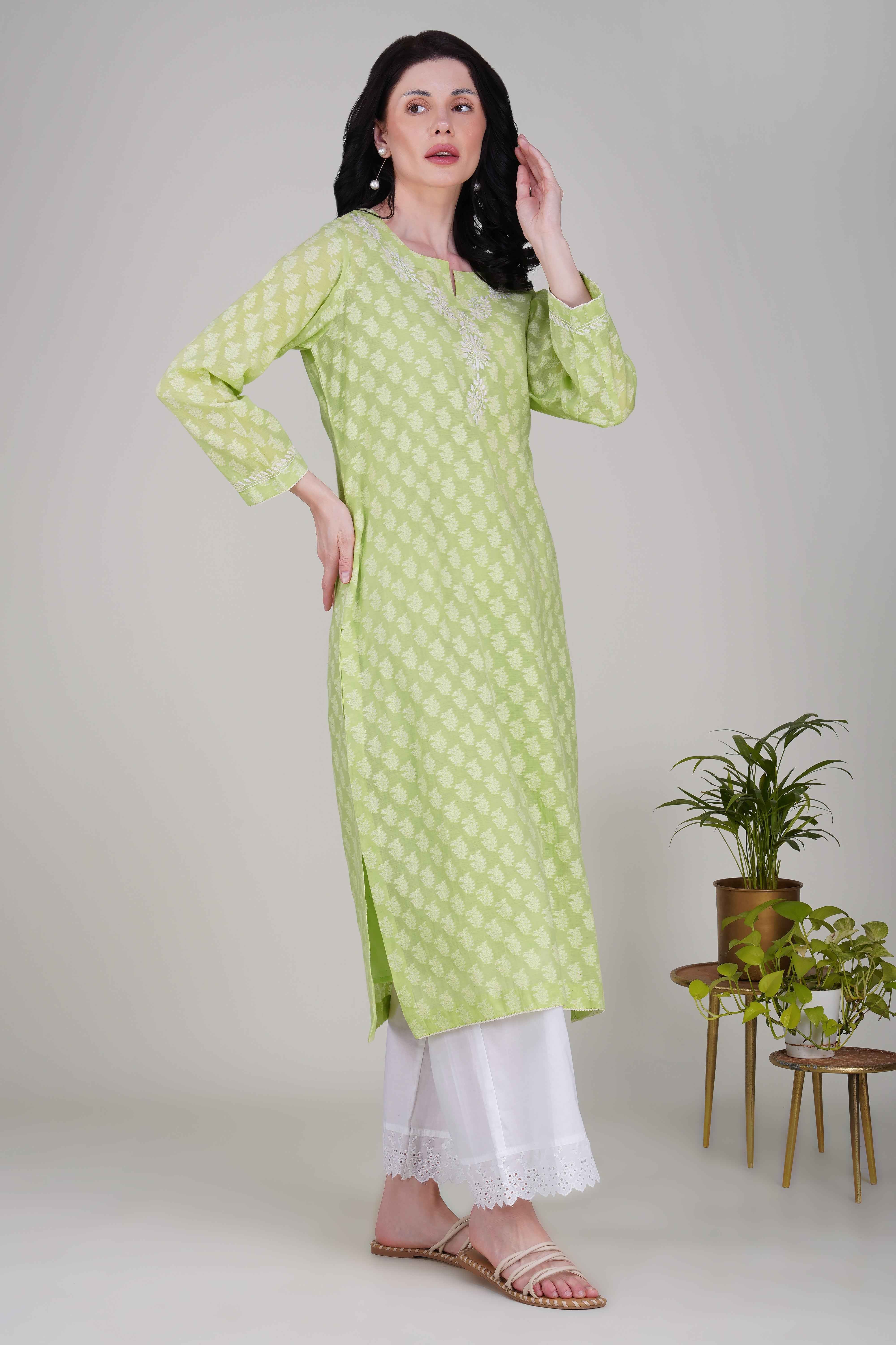 Phae Aahana Kurta in Lime Green