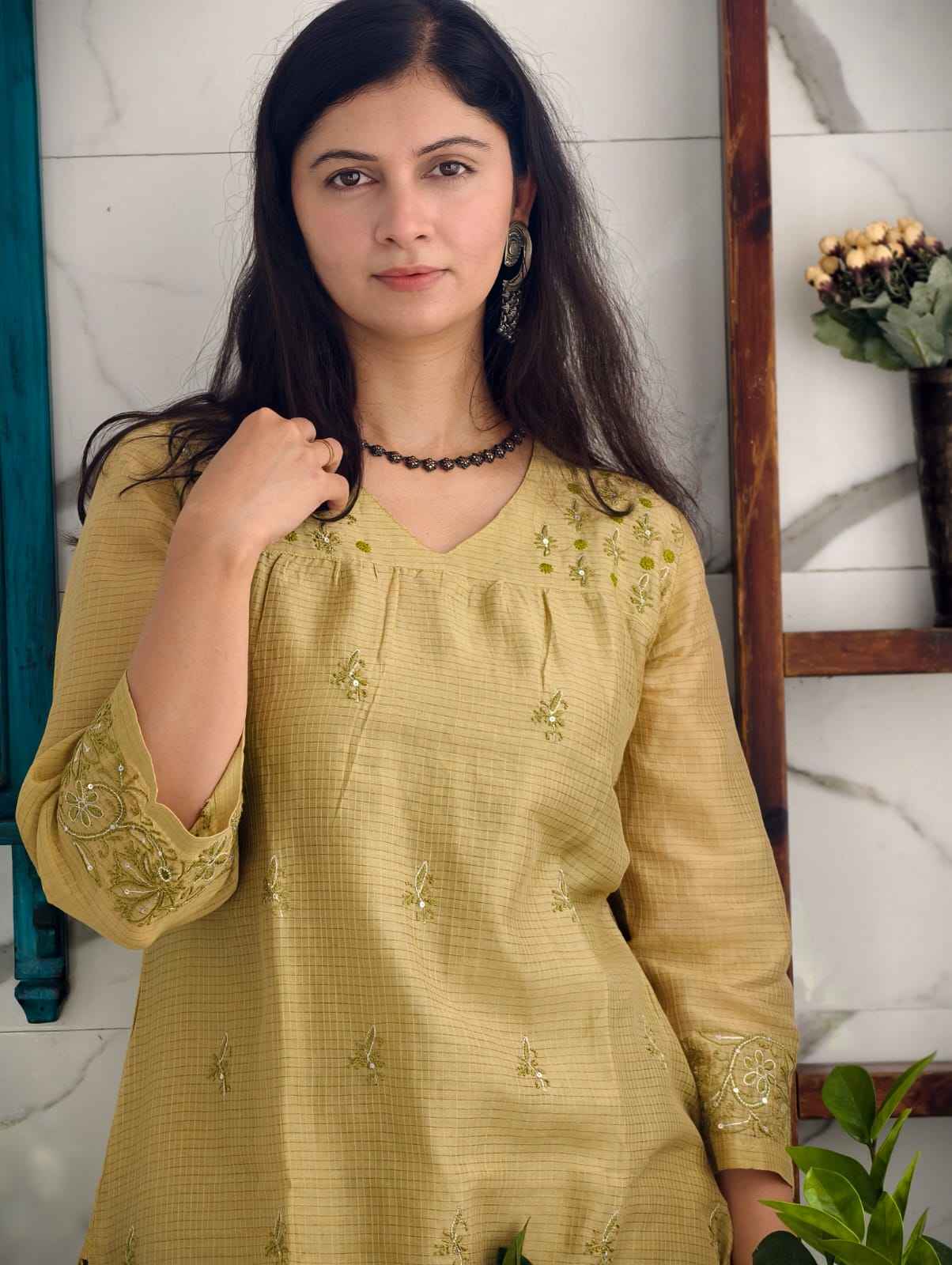 Gold Green Chanderi Co-Ord Set