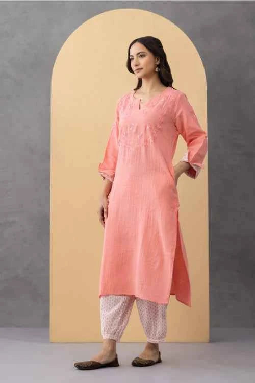 Phae Ziinia Kurta in Crinkle Cotton