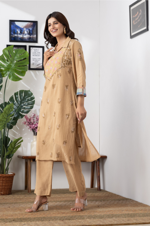 Phae Naima Co-Ord set In Crinkle  Cotton