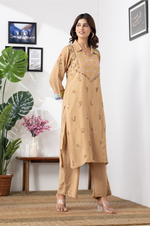 Phae Naima Co-Ord set In Crinkle  Cotton