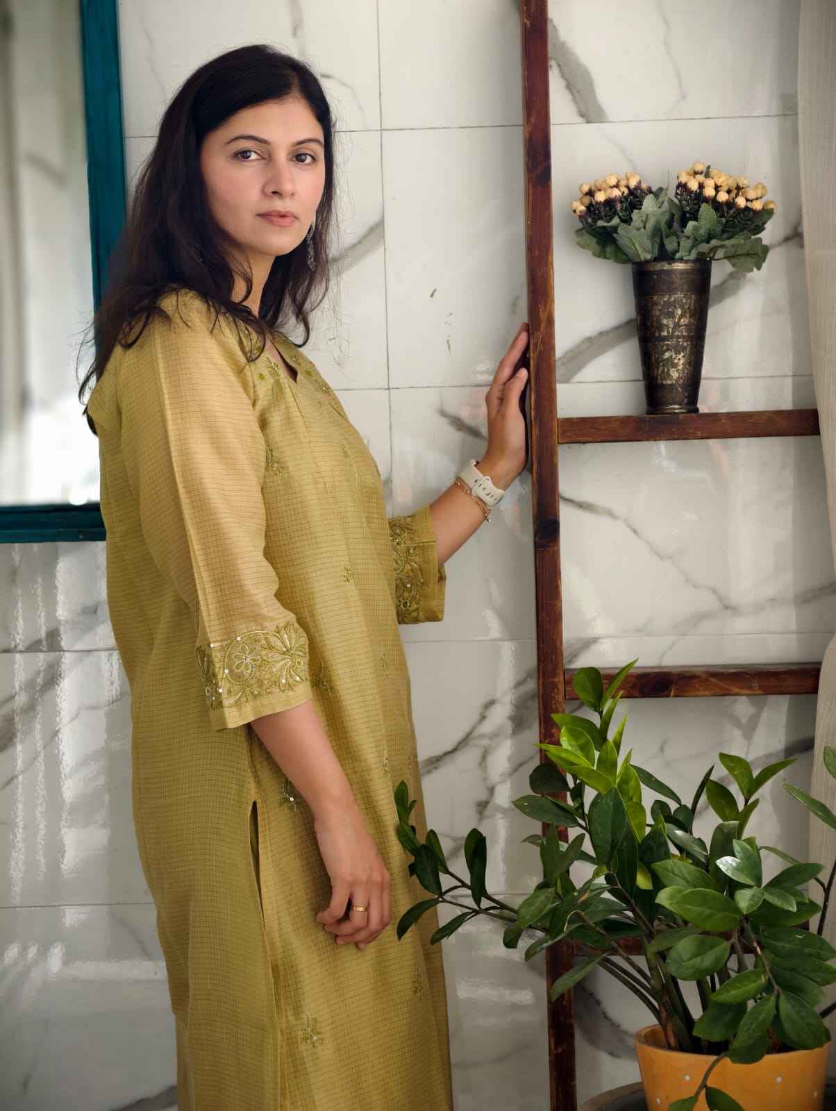 Gold Green Chanderi Co-Ord Set