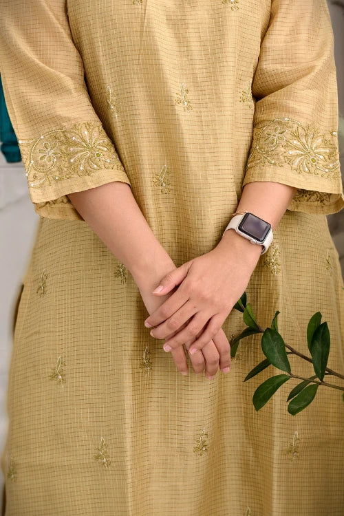 Gold Green Chanderi Co-Ord Set