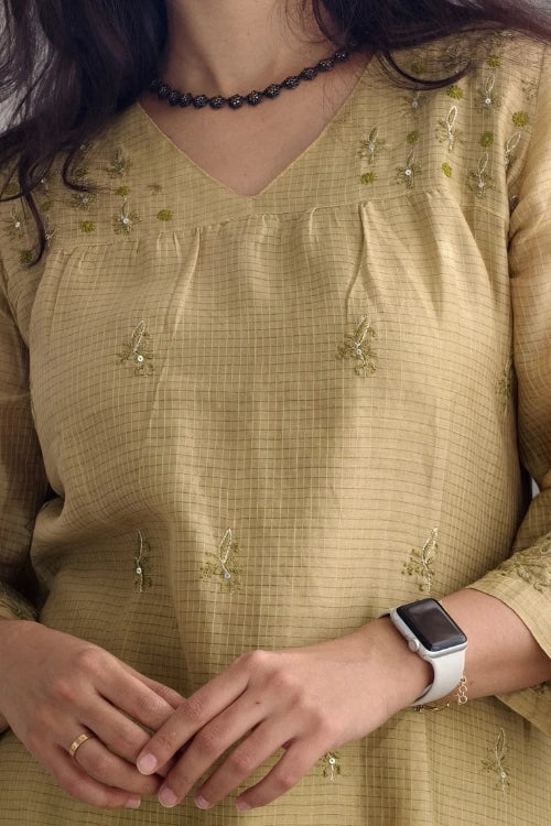 Gold Green Chanderi Co-Ord Set