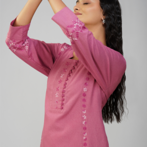 Phae Saara Hand Chikankari Embroidered Cotton Linen Kurta