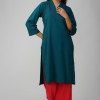 Phae Anushka Hand Chikankari Embroidered Cotton Linen Kurta - Image 3