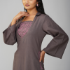 Phae Aaliya Hand Chikankari Embroidered Cotton Linen Dress - Image 3