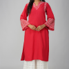 Phae Rhea Hand Chikankari Embroidered Cotton Linen Kurta - Image 5