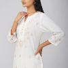 Phae Kavya Hand Chikankari Embroidered Cotton Linen Kurta - Image 4
