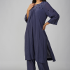 Phae Aaria Hand Chikankari Embroidery With Mukaish Cotton Crinkle Co-ord Set - Image 2