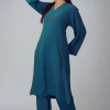 Phae Zivah Hand Chikankari Embroidery With Mukaish Cotton Crinkle Co-ord Set - Image 3