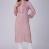 Phae Hira Kurta in Cotton with Hand Chikankari Embroidery - Image 4