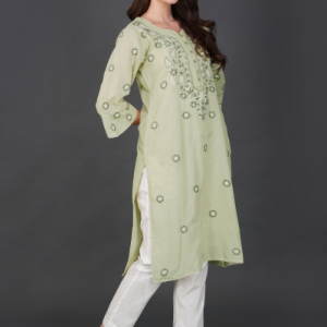 Phae Ridhi  Cotton Linen Kurta with Hand Chikankari